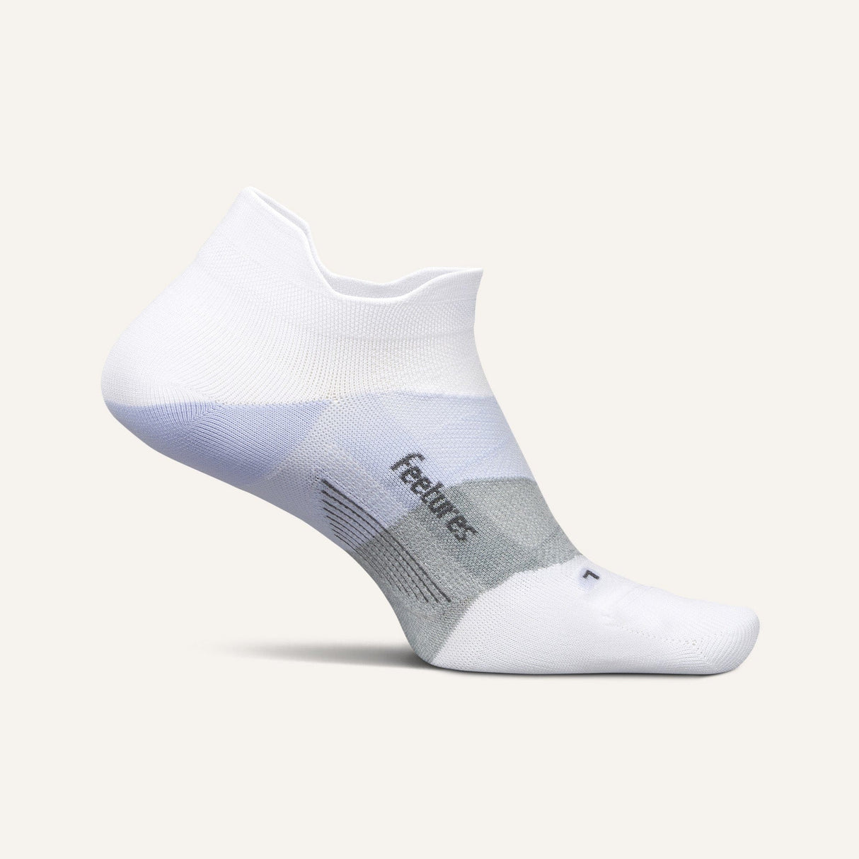 Feetures Elite Ultra Light No Show Tab Socks  -  Small / White Lilatech