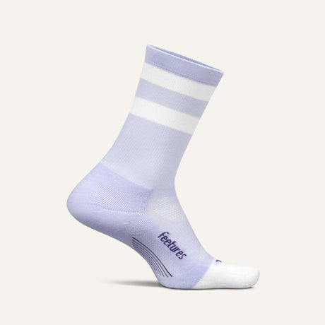 Feetures Elite Light Cushion Mini Crew Socks  -  Small / Lilac High Top Stripe