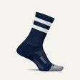 Feetures Elite Light Cushion Mini Crew Socks  -  Small / Navy High Top Stripe