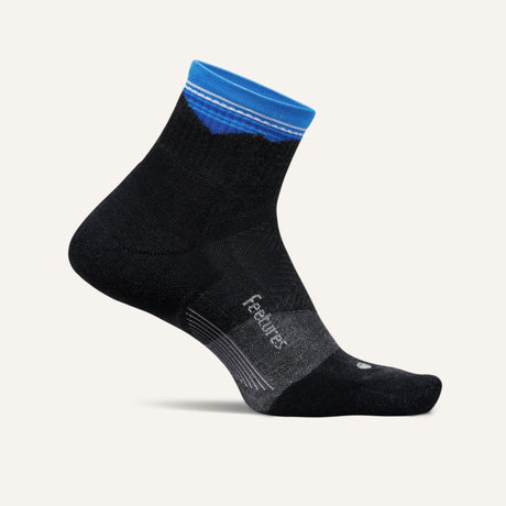 Feetures Elite Trail Max Cushion Quarter Socks  -  Small / Blue Ridge Charcoal