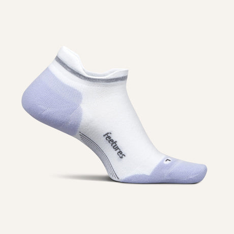 Feetures Elite Max Cushion No Show Tab Socks  -  Small / White Lilatech