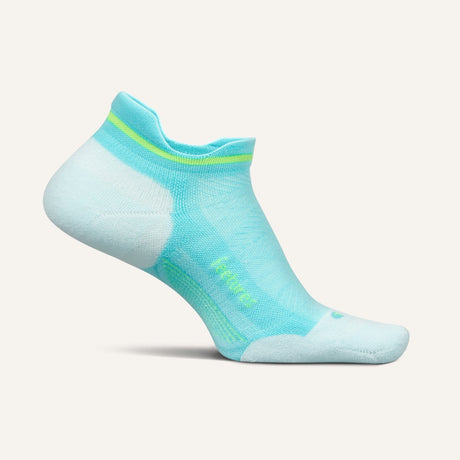 Feetures Elite Max Cushion No Show Tab Socks  -  Small / Aqua Surf