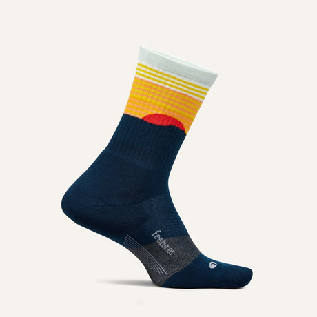 Feetures Elite Trail Max Cushion Mini Crew Socks  -  Small / Table Rock Navy