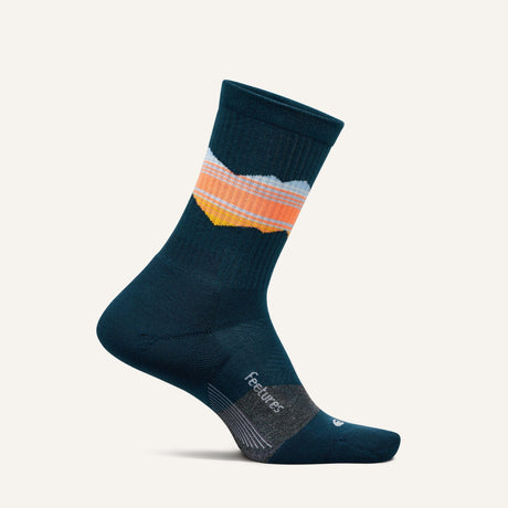 Feetures Elite Trail Max Cushion Mini Crew Socks  -  Small / Blue Ridge Navy