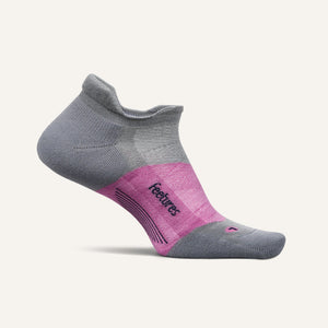 Feetures Merino 10 Max Cushion No Show Tab Socks  -  Medium / Amethyst Gray