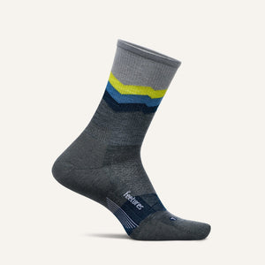 Feetures Merino 10 Cushion Mini Crew Socks  -  Medium / Switchback Gray