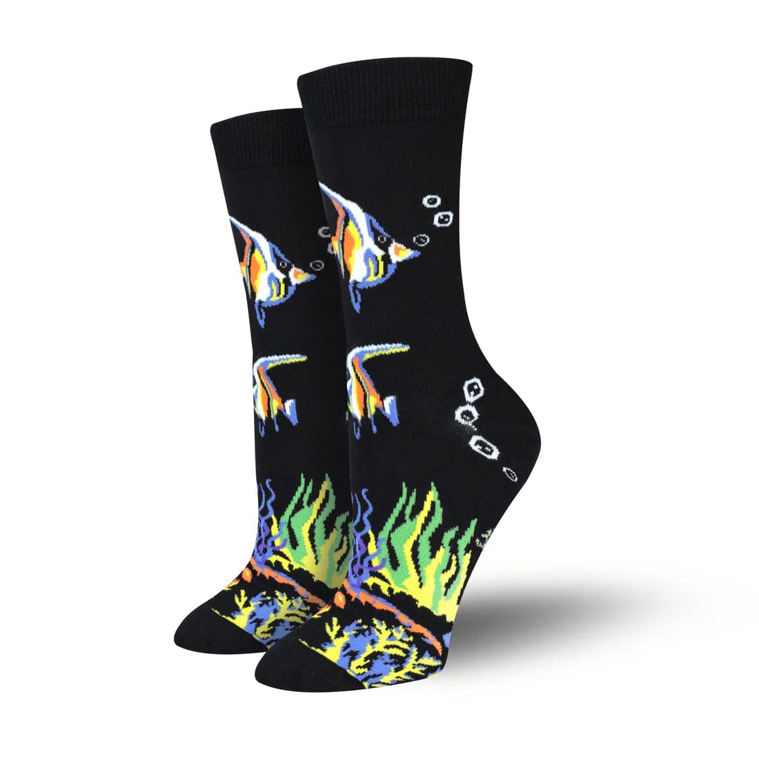 Bambukas Womens Tropical Angelfish Crew Socks  -  One Size Fits Most / Angelfish