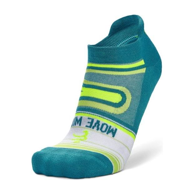 Balega Womens Grit & Grace No Show Socks  -  Small / MOVE WITH PURPOSE: Lake Blue/Lime Punch