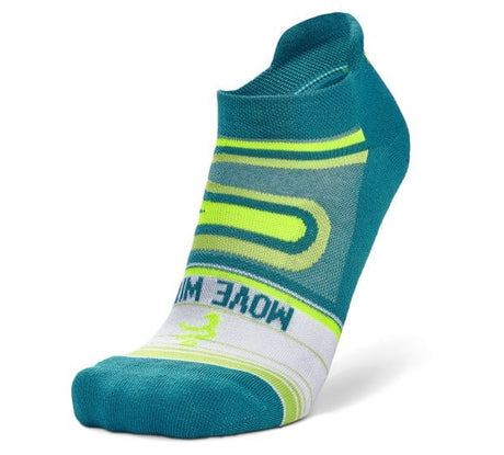 Balega Womens Grit & Grace No Show Socks  -  Small / MOVE WITH PURPOSE: Lake Blue/Lime Punch