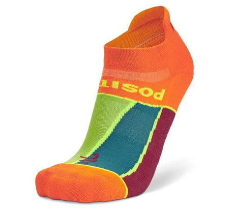 Balega Womens Grit & Grace No Show Socks  -  Small / POSITIVE ENERGY: Neon Orange/Candy Pink