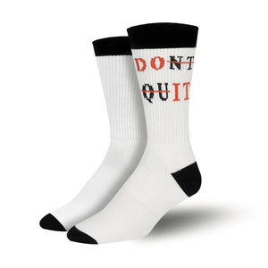 Bambukas Don't Quit Mens Crew Socks  -  One Size Fits Most / Don't Quit