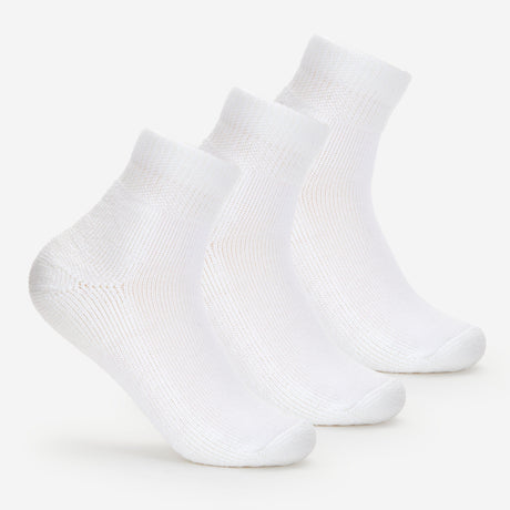 Thorlo Womens Moderate Cushion Ankle Diabetic 3-Pack Socks  -  Medium / White