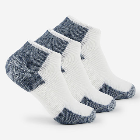 Thorlo Running Maximum Cushion Low-Cut 3-Pack Socks  -  Large / White/Navy