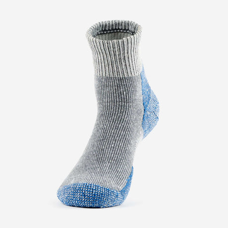 Thorlo Running Foot Protection Heavy Cushion Mini Crew Socks  -  Medium / Heather Gray/Blue