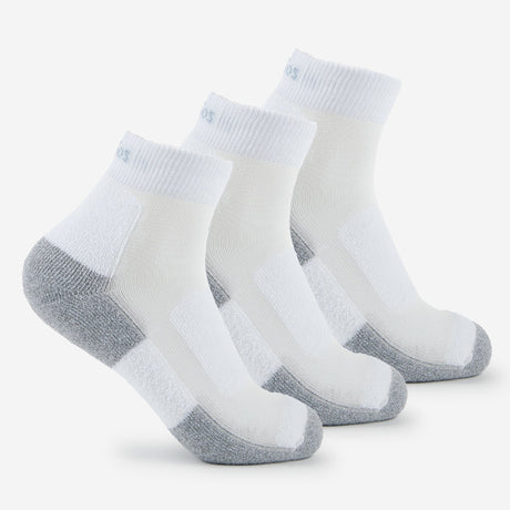 Thorlo Womens Thin Cushion Walking Mini Crew 3-Pack Socks  -  Medium / White/Platinum