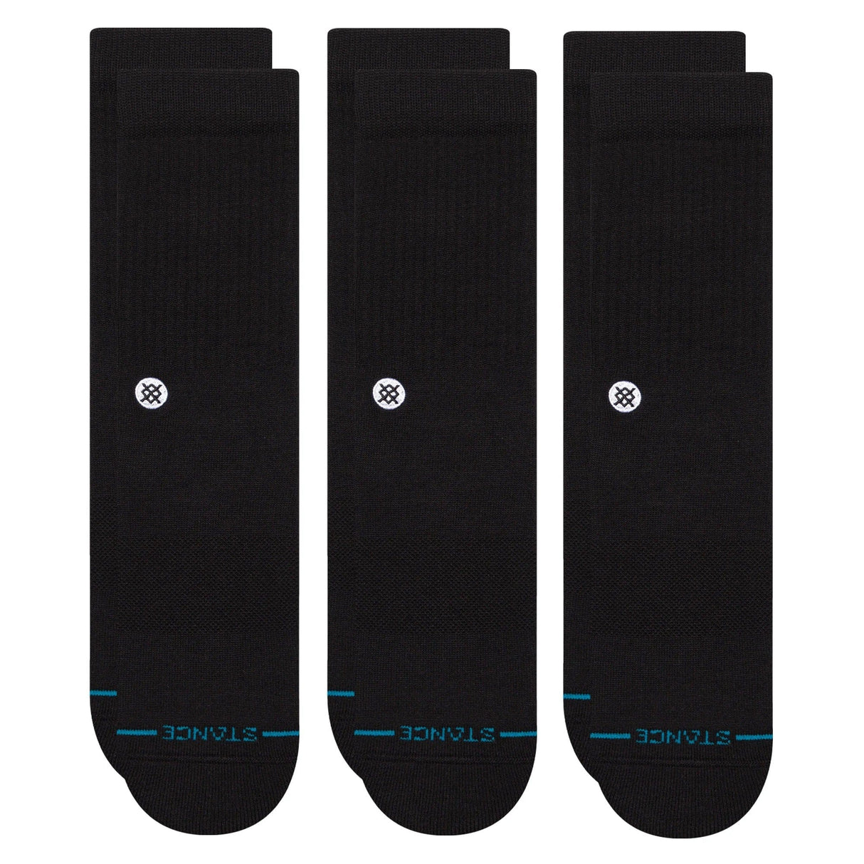 Stance Mens Icon Crew 3-Pack Socks  -  Medium / Black