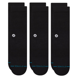 Stance Mens Icon Crew 3-Pack Socks  -  Medium / Black