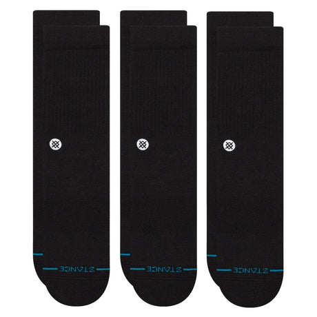 Stance Mens Icon Crew 3-Pack Socks  -  Medium / Black