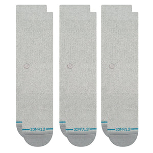 Stance Mens Icon Crew 3-Pack Socks  -  Medium / Grey Heather