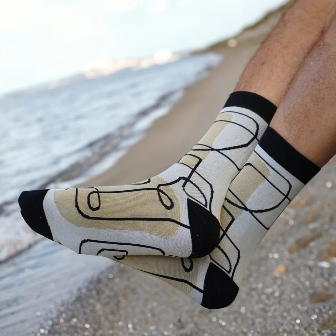 Bambukas Abstract Angle Mens Crew Socks  -  One Size Fits Most / Abstract