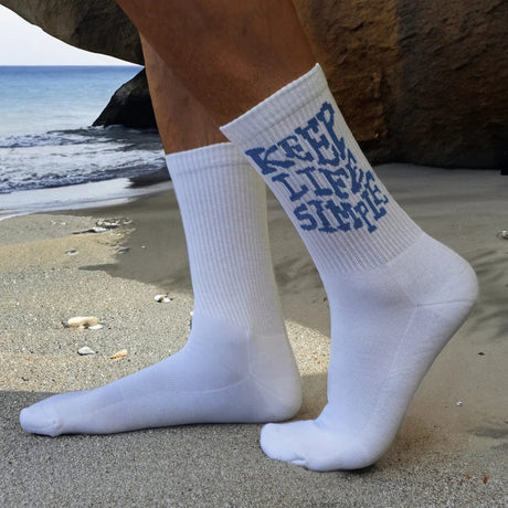 Bambukas Mens Simple Life Crew Socks  -  One Size Fits Most / Keep Life Simple