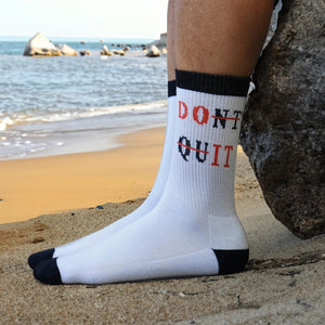 Bambukas Mens Don't Quit Crew Socks  -  One Size Fits Most / Don't Quit