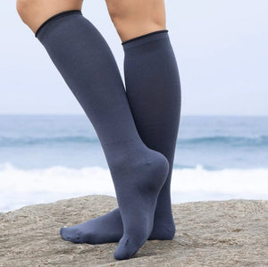 Bambukas Midnight Blue Knee-High Solids Socks  -  Medium / Midnight Blue