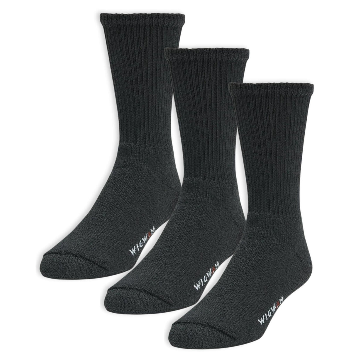 Wigwam King Cotton Crew Heavyweight 3-Pack Socks  -  Large / Black