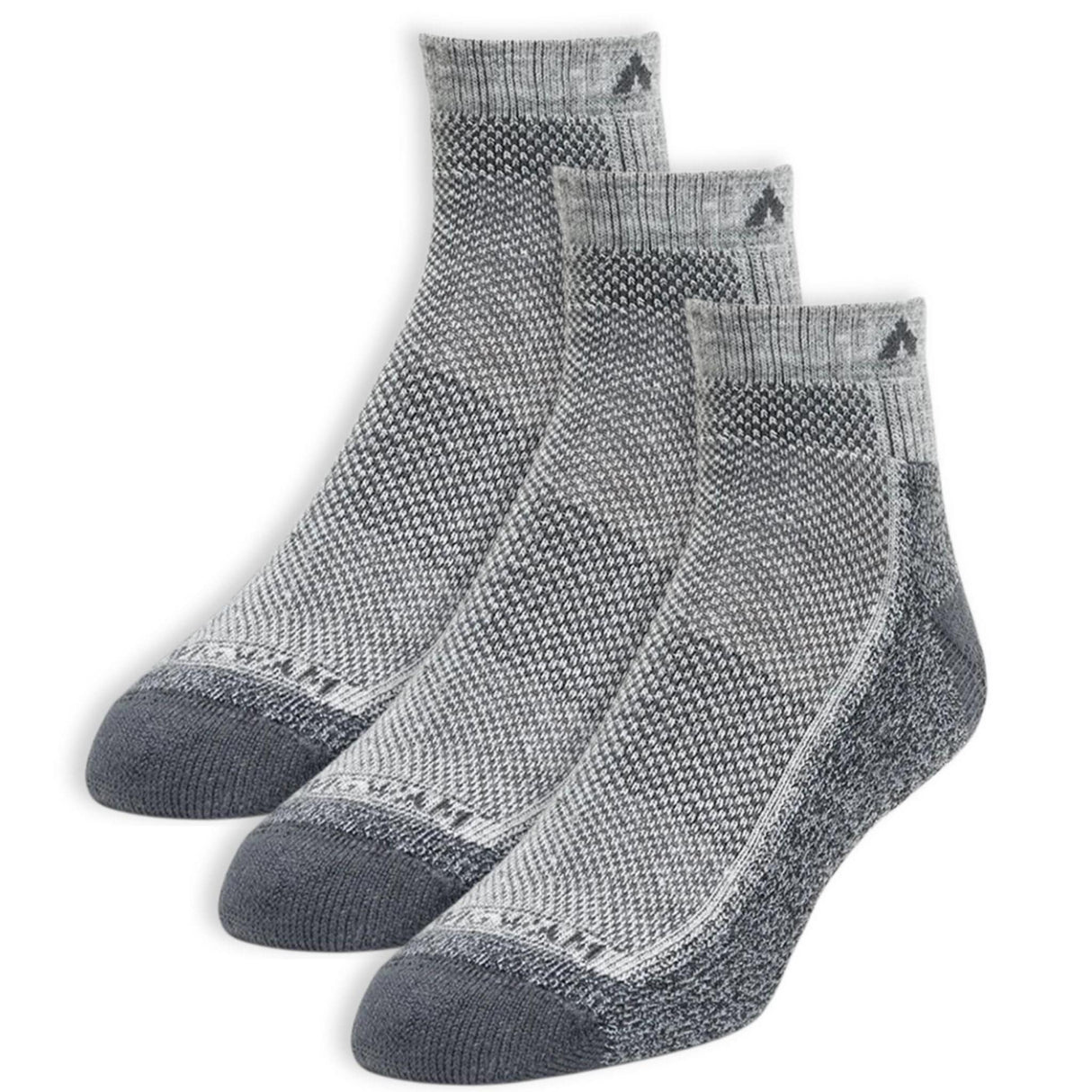 Wigwam Cool-Lite Hiker Quarter Midweight 3-Pack Socks  -  Medium / Gray/Charcoal