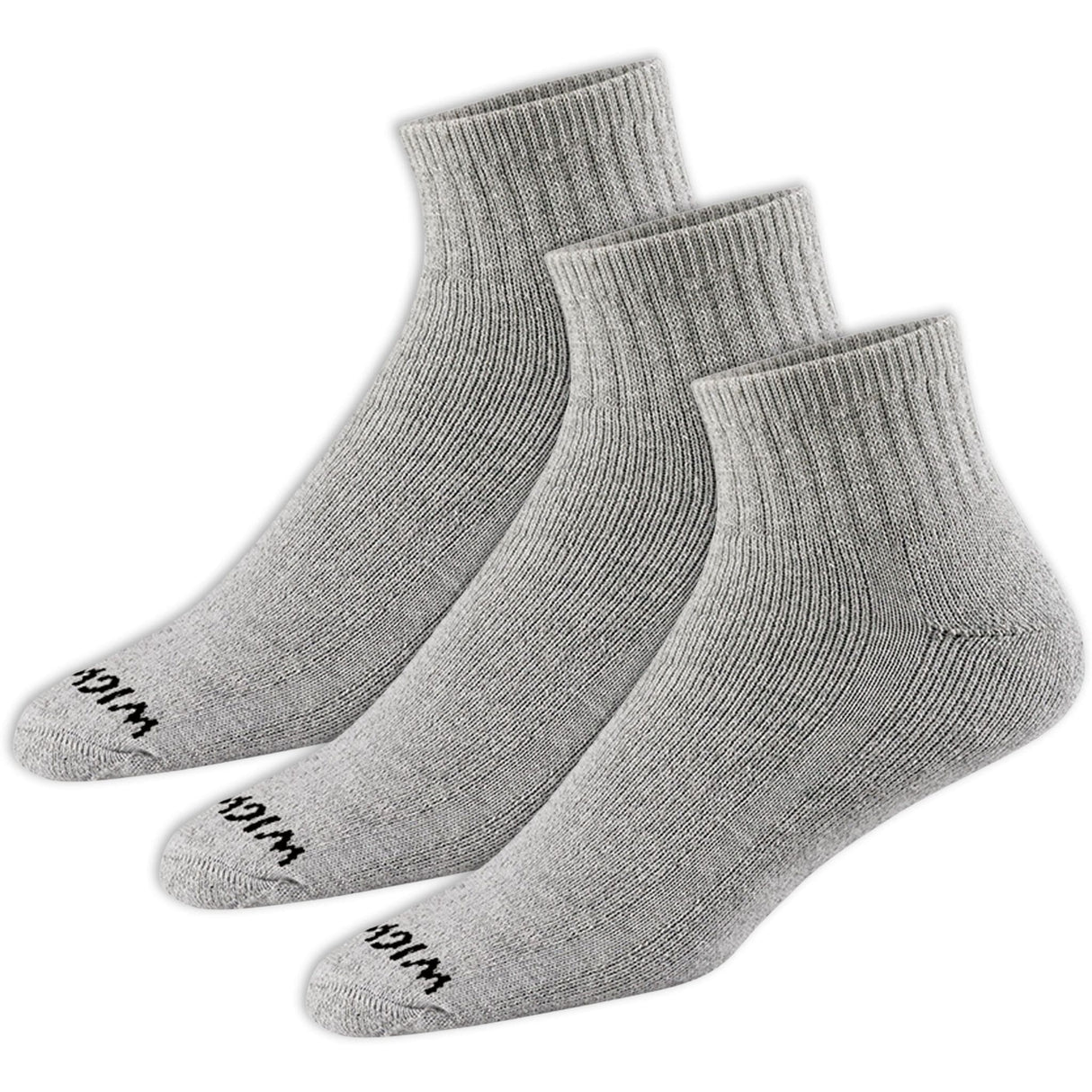 Wigwam Super 60 Quarter 3-Pack Socks  -  Large / Gray