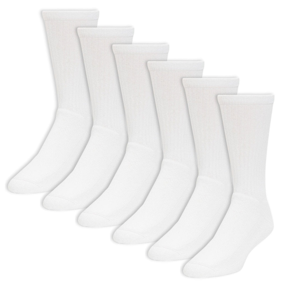 Wigwam Super 60 Crew 6-Pack Midweight Cotton Socks  -  Medium / White