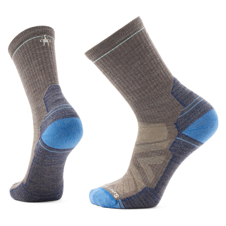 Smartwool Hike Light Cushion Crew Socks  -  Medium / Taupe/Laguna Blue