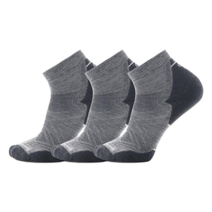 Smartwool Run Targeted Cushion Ankle 3-Pack Socks  -  Medium / Medium Gray