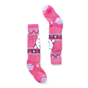 Smartwool Kids Wintersport Full Cushion Polar Bear Pattern Over-The-Calf Socks  -  X-Small / Power Pink