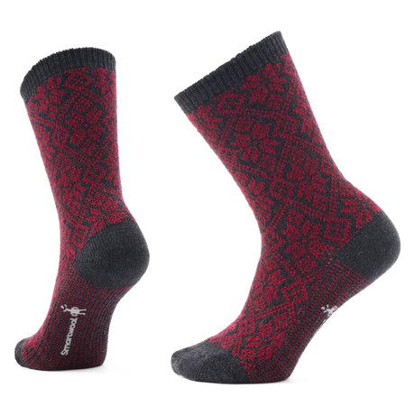 Smartwool Womens Everyday Traditional Snowflake Crew Socks  -  Small / Tibetan Red