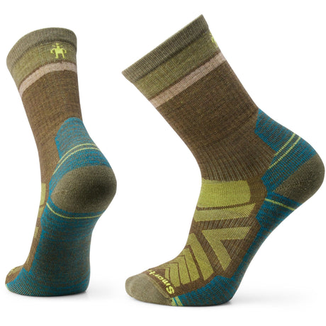 Smartwool Hike Winding Trail Light Cushion Crew Socks  -  Large / Military Olive