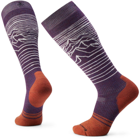 Smartwool Snowboard Full Cushion Iguchi Pattern Over-The-Calf Socks  -  X-Large / Purple Iris