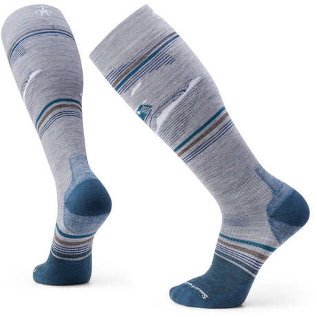 Smartwool Snowboard Targeted Cushion Piste Machine Over-The-Calf Socks  -  Medium / Light Gray