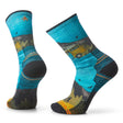 Smartwool Hike Light Cushion Great Excursion Print Crew Socks  -  Medium / Multi Color