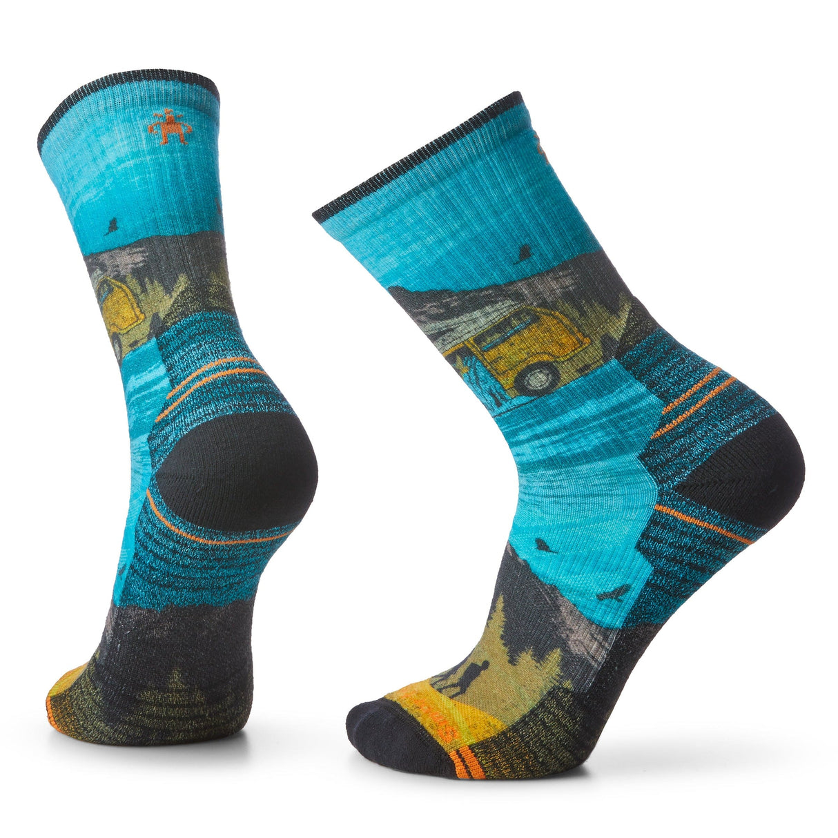 Smartwool Hike Light Cushion Great Excursion Print Crew Socks  -  Medium / Multi Color