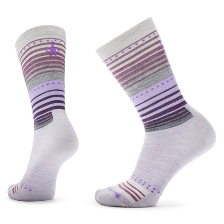 Smartwool Everyday Stitch Stripe Crew Socks  -  Small / Purple Eclipse