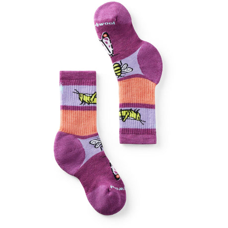 Smartwool Kids Hike Garden Bugs Pattern Crew Socks  -  Small / Meadow Mauve