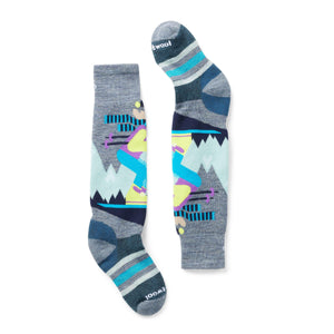 Smartwool Kids Wintersport Full Cushion Mountain Moose Pattern Knee-High Socks  -  X-Small / Pewter Blue