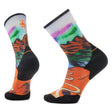 Smartwool Trail Run Singletrack Print Targeted Cushion Crew Socks  -  Medium / Orange Rust