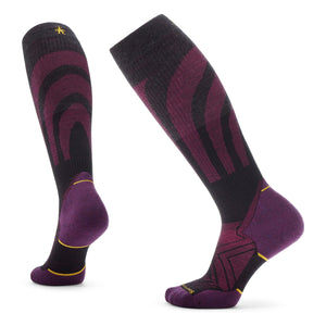 Smartwool Womens Run Compression Targeted Cushion Over-The-Calf Socks  -  Medium / Black