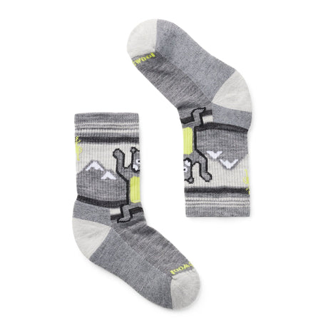 Smartwool Kids Hike Light Cushion Hiking Bear Crew Socks  -  Small / Medium Gray