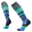 Smartwool Womens Ski Targeted Cushion Compression Print Over-the-Calf Socks  -  Medium / Black