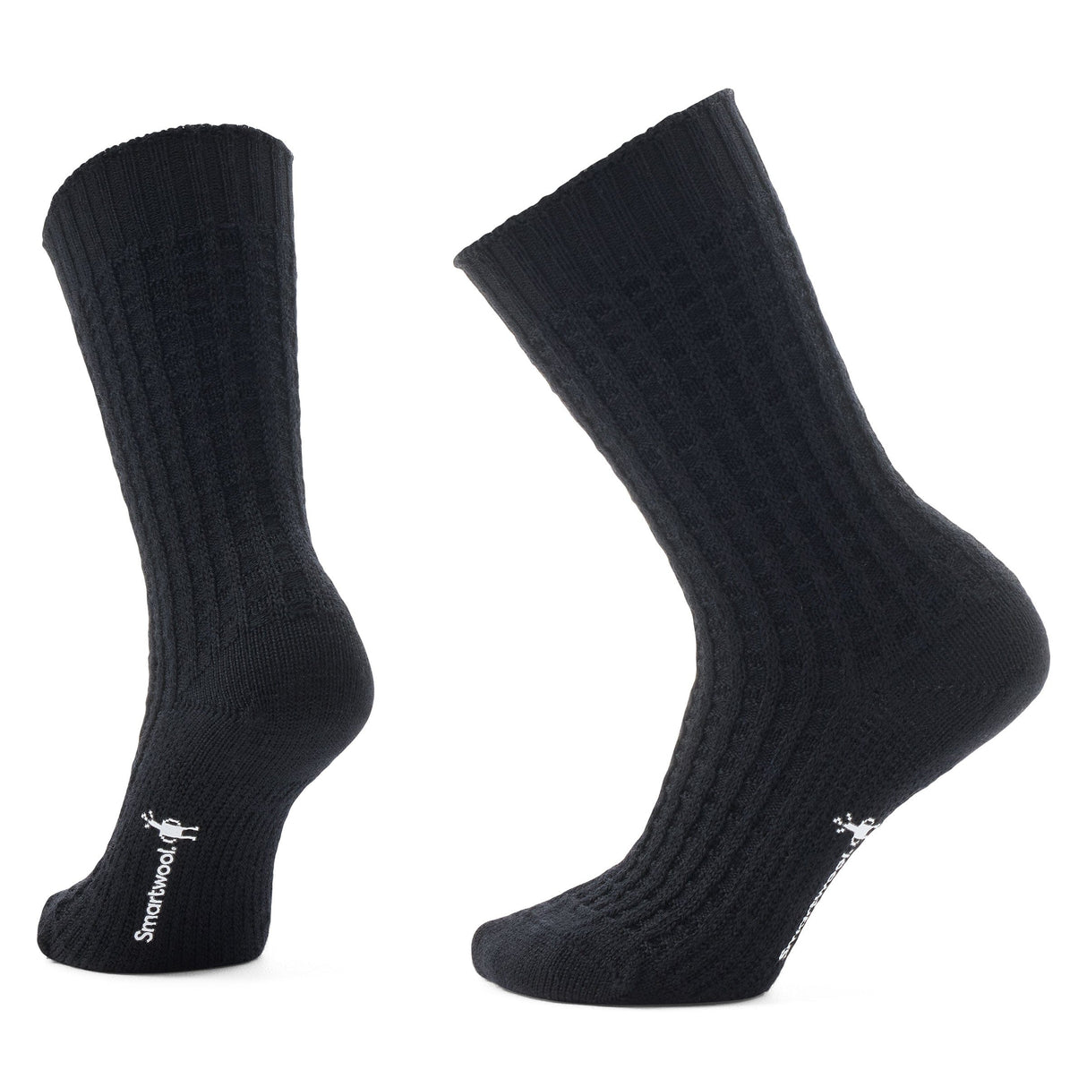 Smartwool Everyday Cozy Waffle Press Crew Socks  -  Small / Black