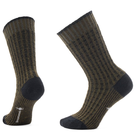 Smartwool Everyday Cozy Waffle Press Crew Socks  -  Small / Military Olive