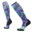 Smartwool Womens Ski Electric Lotus Print OTC Socks  -  Small / Black